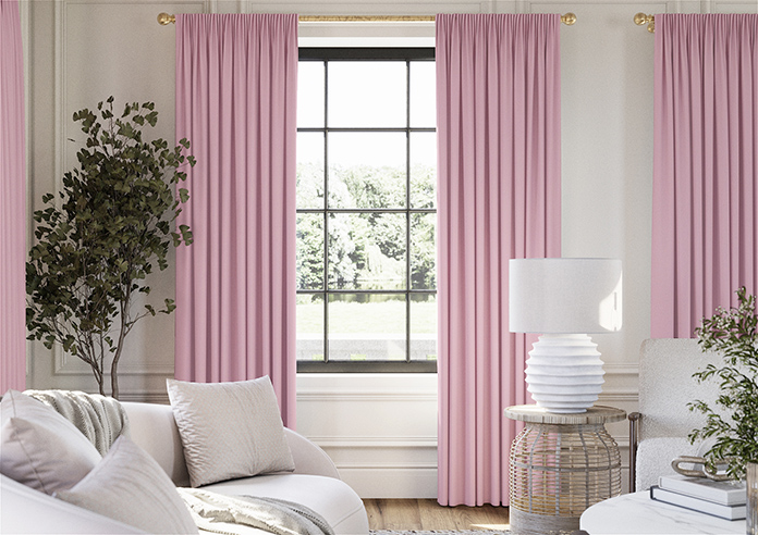 Faux Suede, Pastel Pink - Made to Measure Curtains - Image 3
